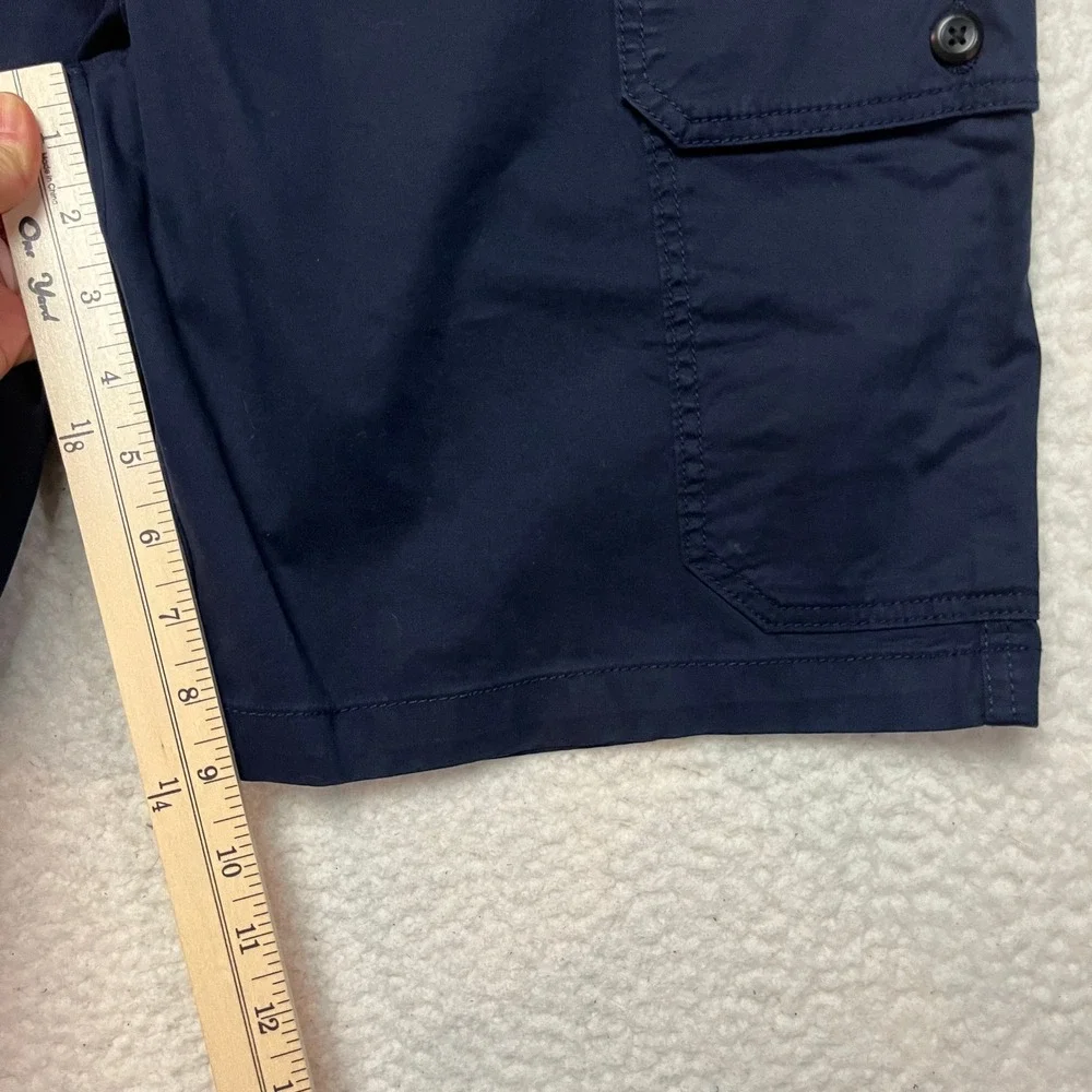 Banana Republic Cargo Shorts Mens M Preppy Navy 10 Inch Lightweight Elastic